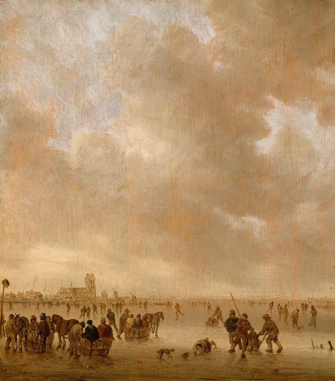 Na ledě u Dordrechtu od Jan van Goyen