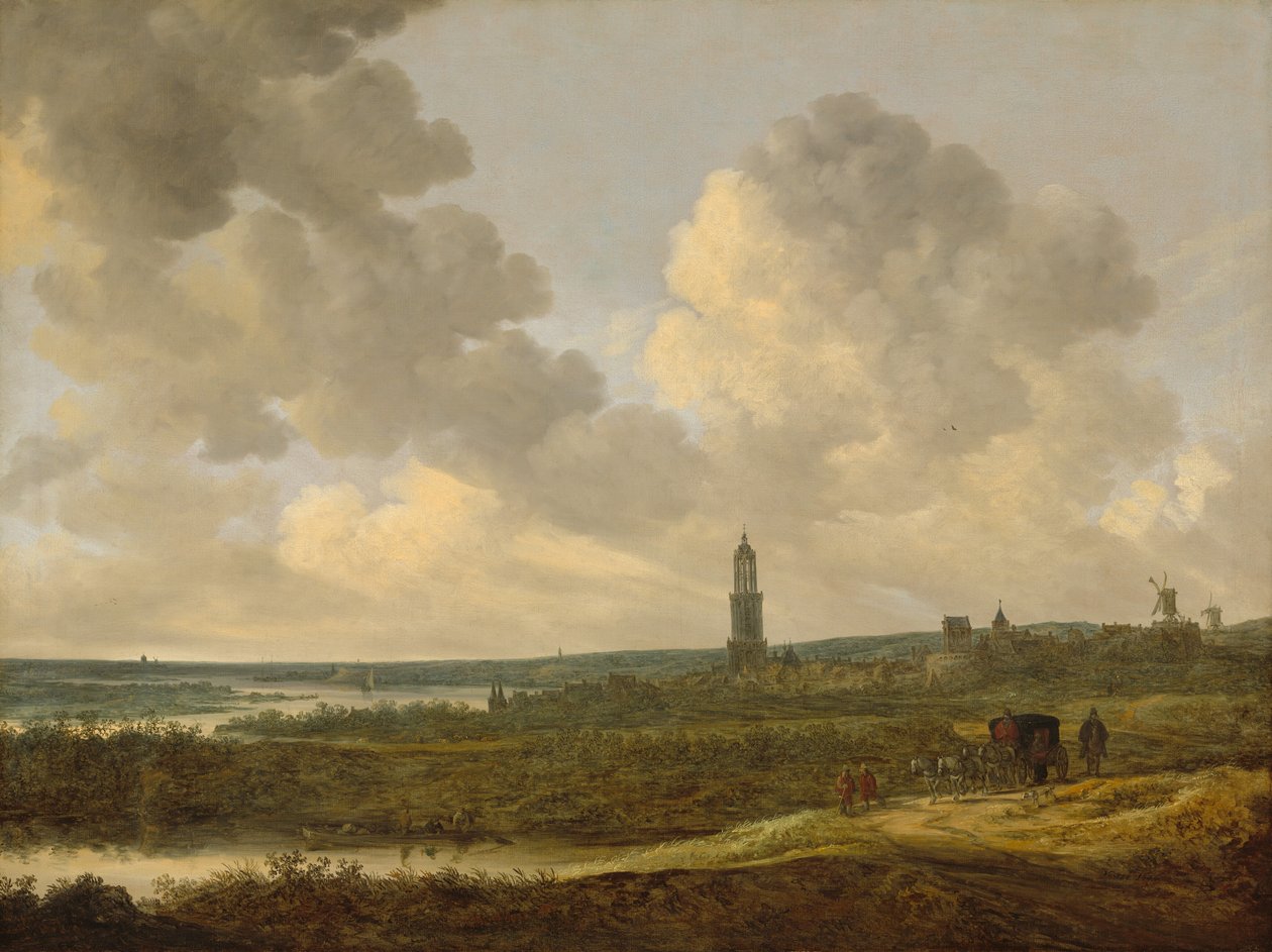 Pohled na Rhenen od Jan van Goyen