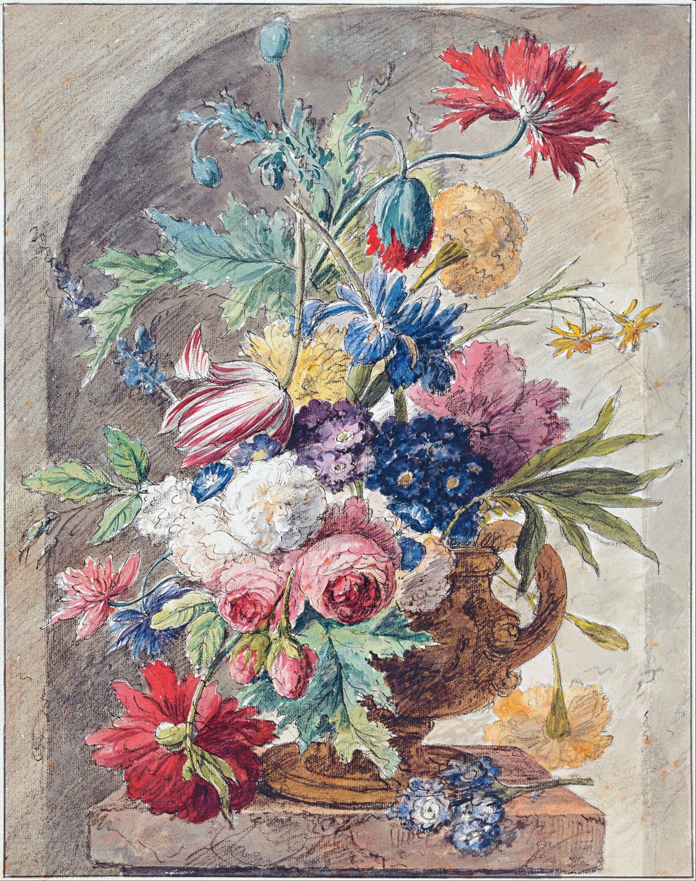 Květinové zátiší, kolem roku 1734 od Jan van Huysum