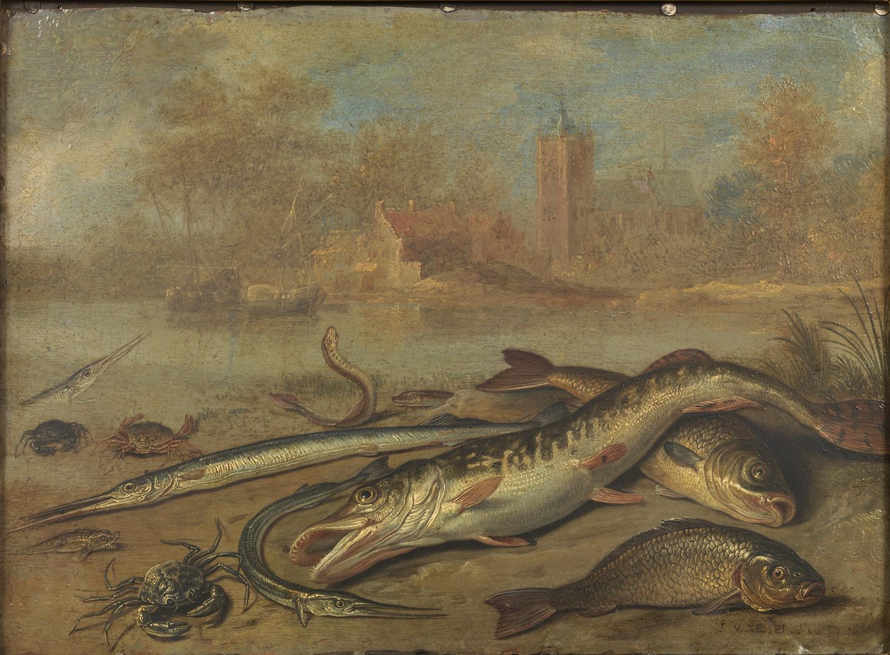 Ryby a krajina od Jan van Kessel the Elder