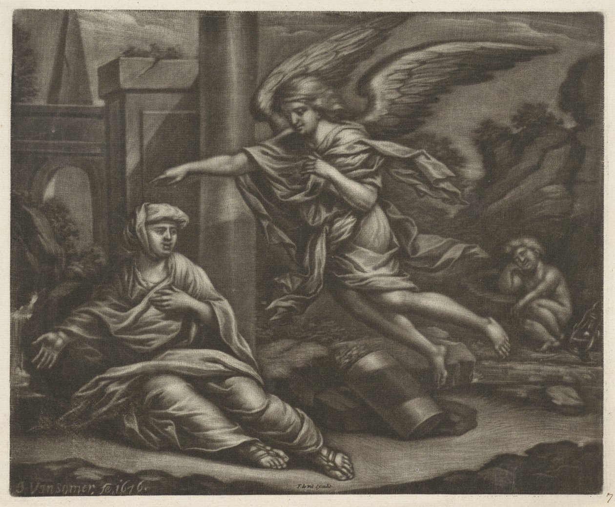 Hagar a Ismael v poušti od Jan van Somer