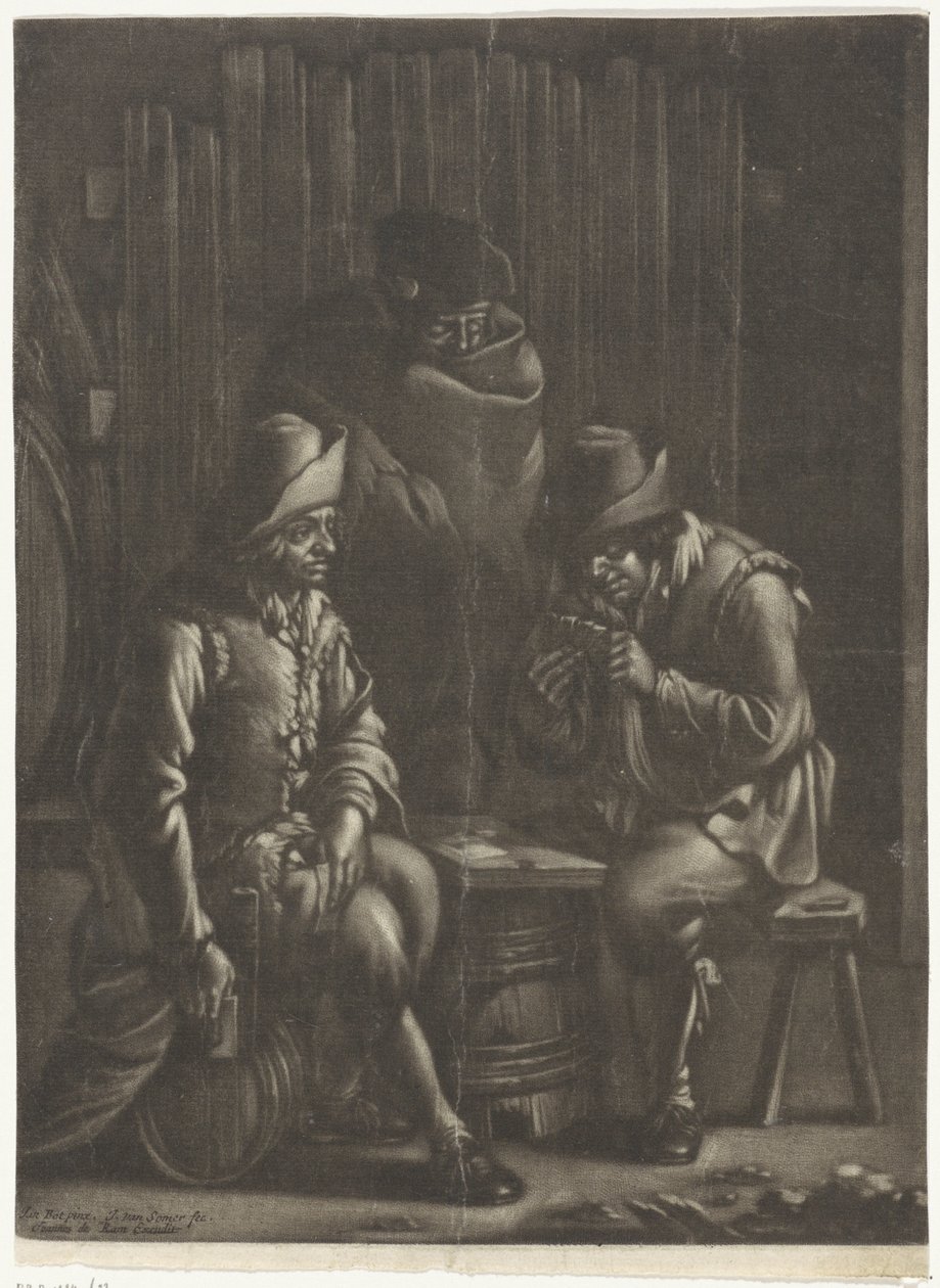 Hráči karet kolem sudu od Jan van Somer