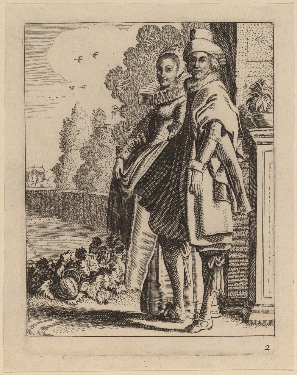 Dvě postavy v kostýmu od Jan van de Velde II