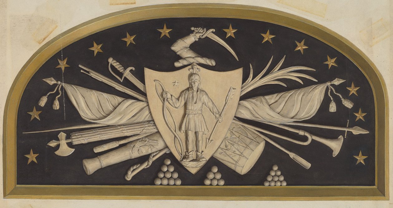 Lunette - Massachusetts State Seal, c. 1937. od Jane Iverson