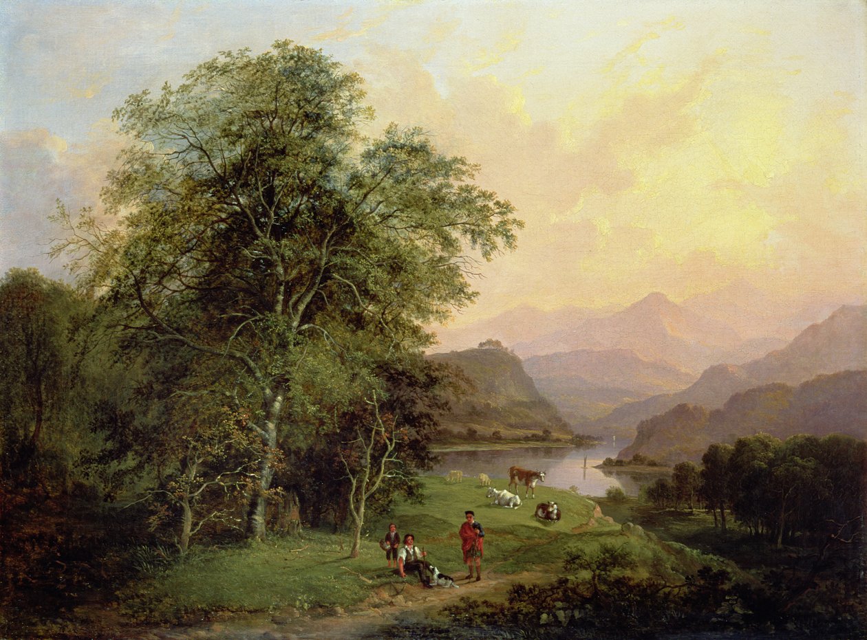 Highland Lochside, 1847 od Jane Nasmyth