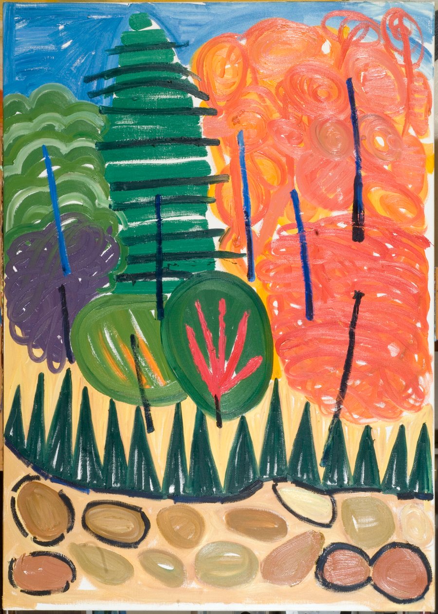 Modré póly, 2007 (olej na plátně) od Janet McKenzie