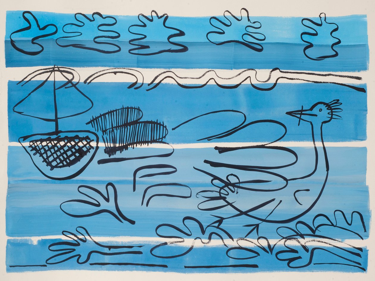 Sailing West Coast, 2015 (akvarel a inkoust) od Janet McKenzie