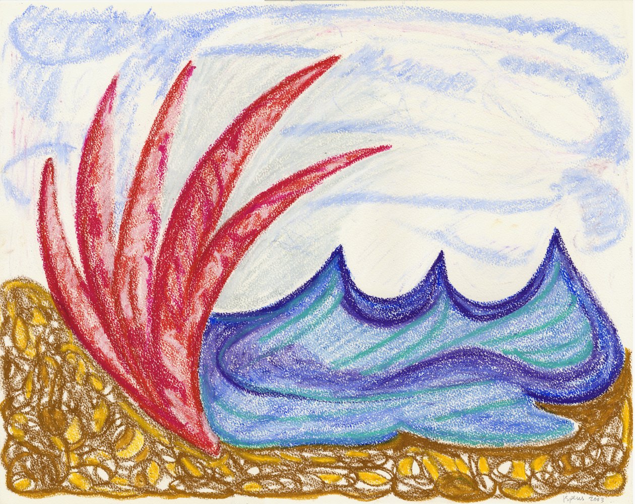 Wormiston Sea View, 2003 (olejový pastel) od Janet McKenzie
