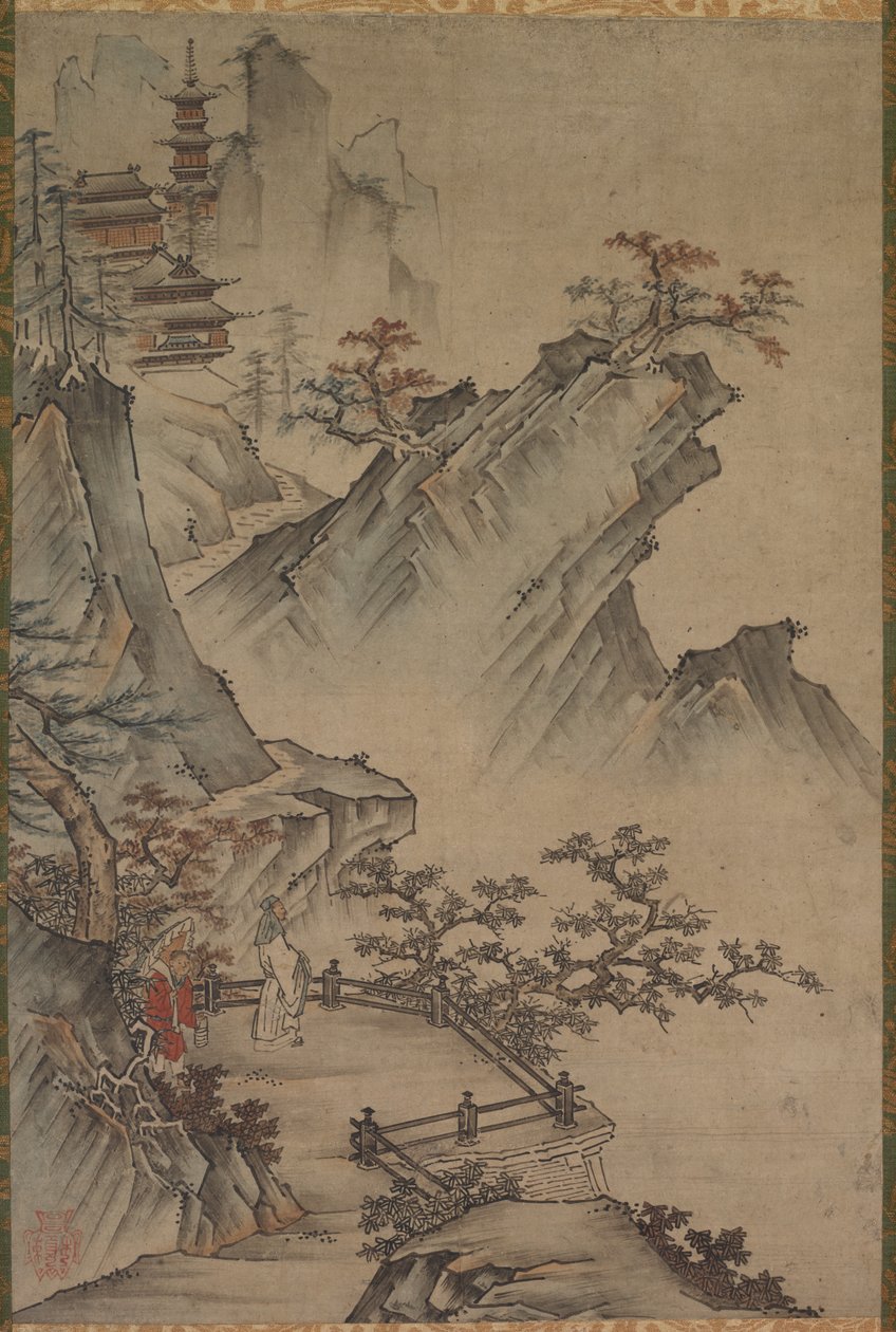 Chinese Literatus Viewing a Valley od Japan, Muromachi period