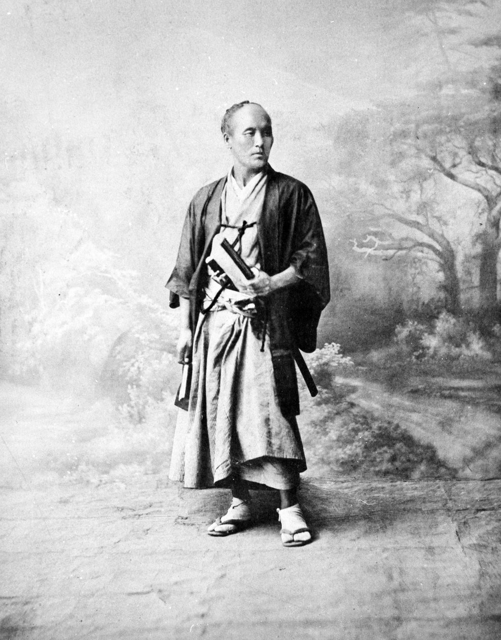 Samuraj, kolem 60. let 19. století od Japanese Photographer
