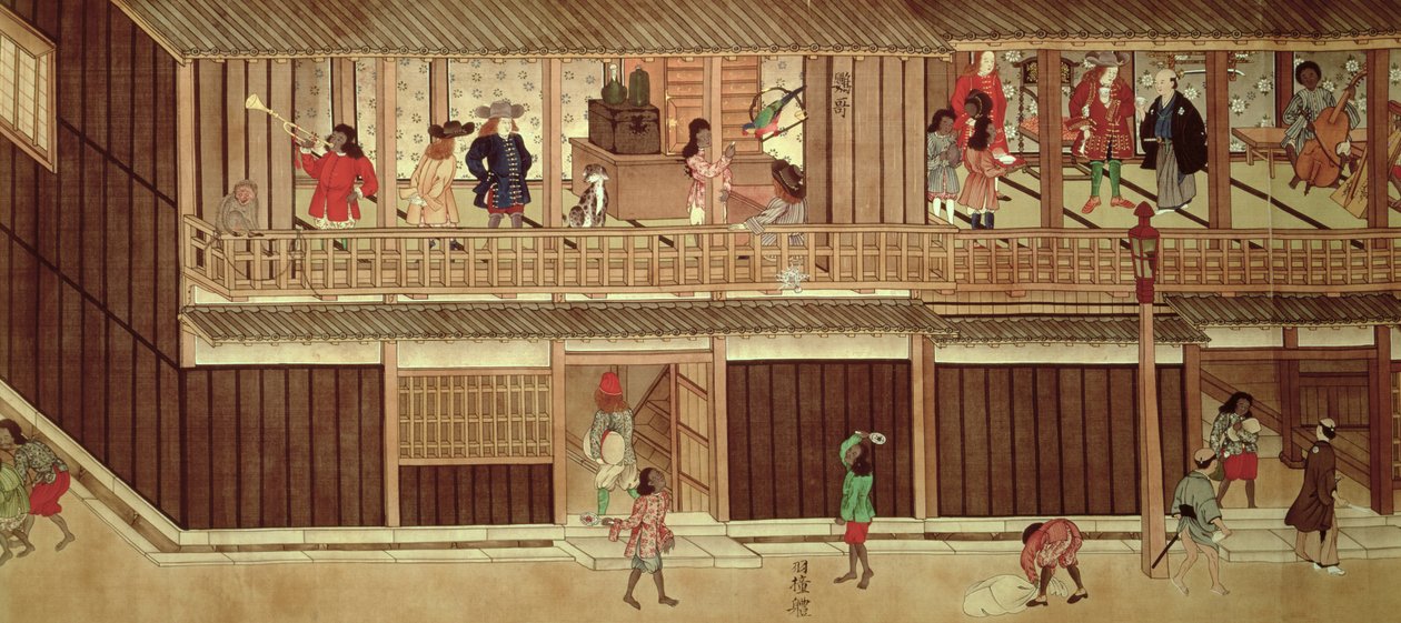 Domácí scéna, levá část svitku (viz 22591-2) od Japanese School