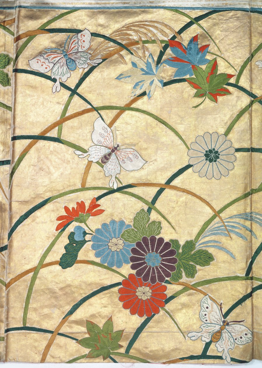 Noh župan, detail (satén) od Japanese School
