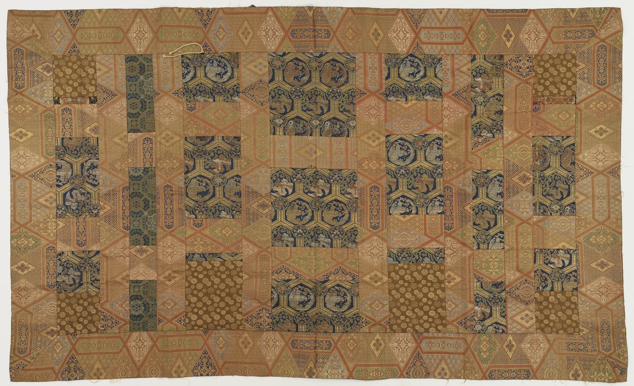Šaty buddhistických mnichů, záplatované; kesa ??, období Edo, 1615-1868 (hedvábí) od Japanese School