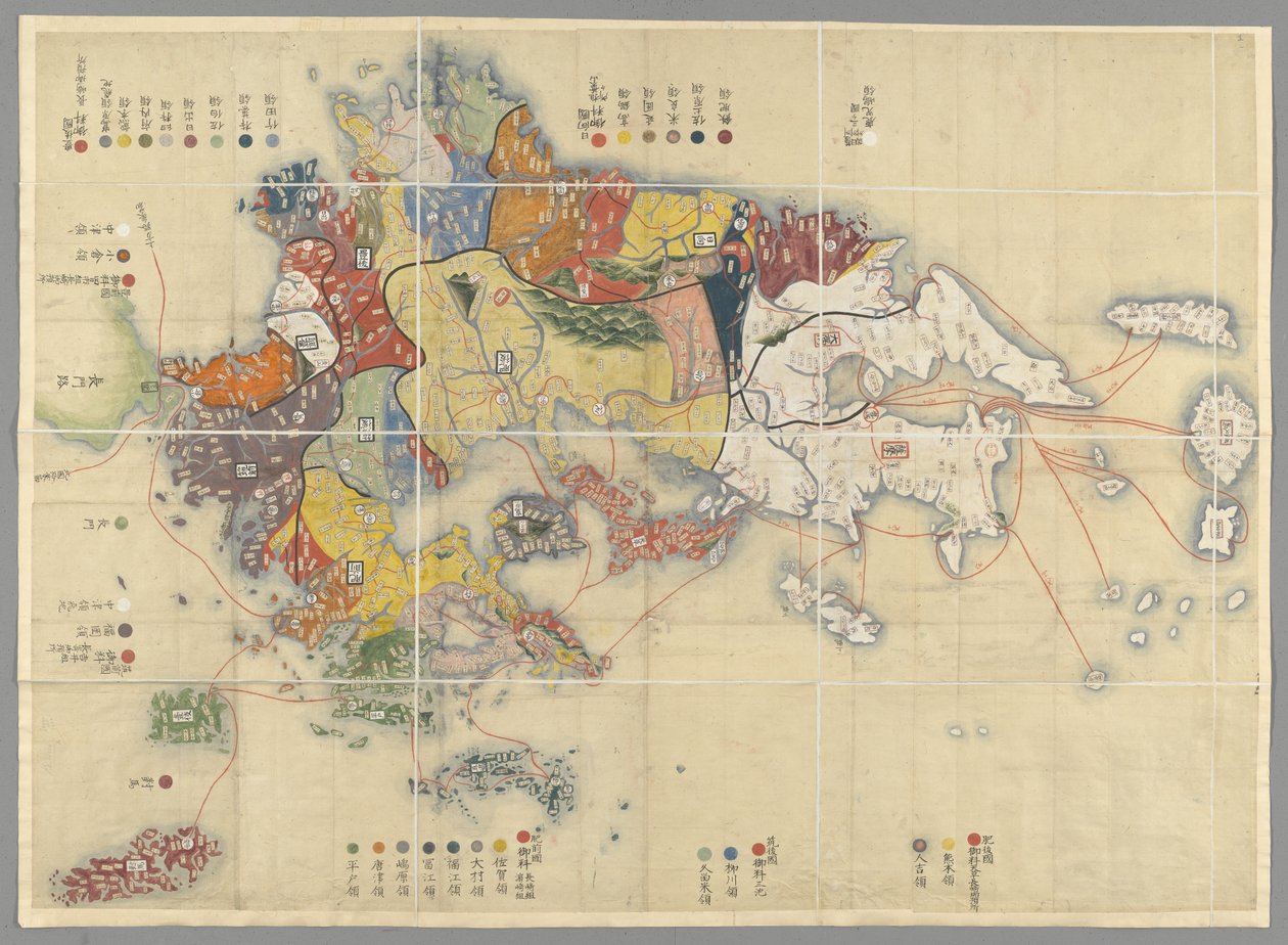 Mapa ostrova Kyushu, Japonsko od Japanese School