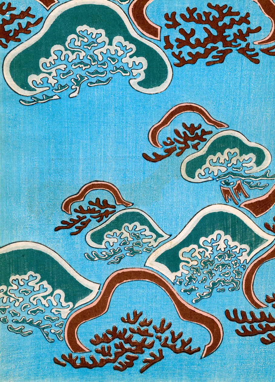 Woodblock Print of Coral od Japanese School