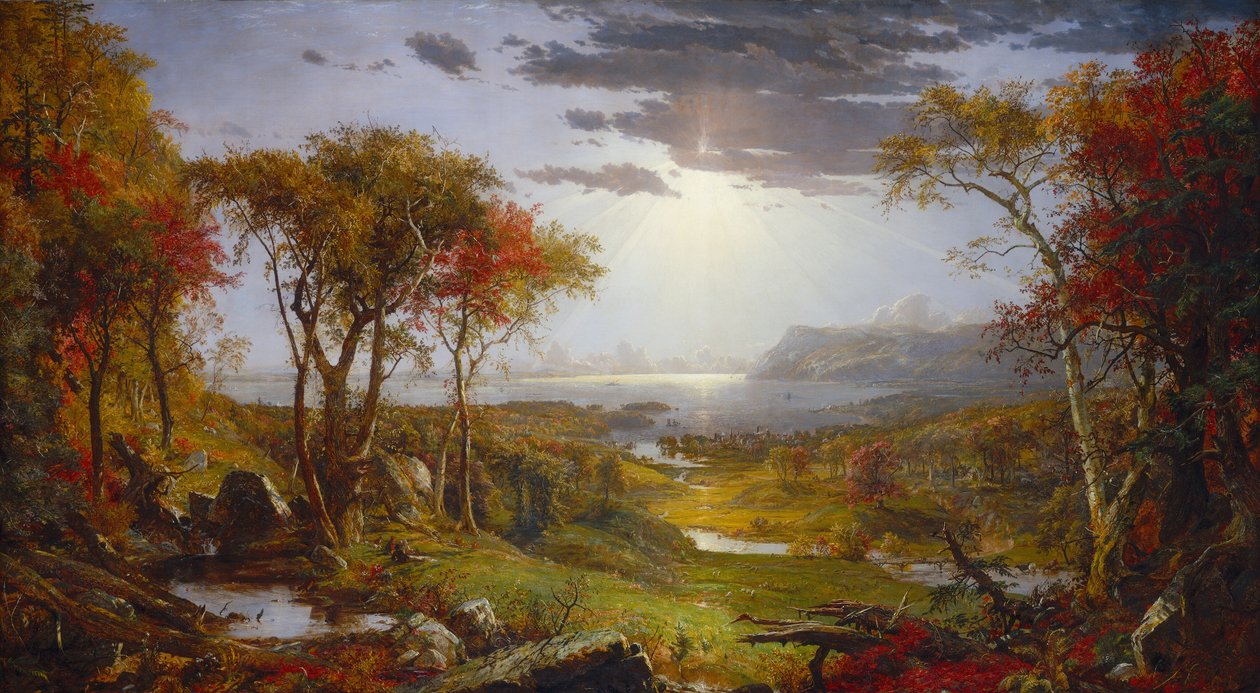 Podzim - Na řece Hudson od Jasper Francis Cropsey
