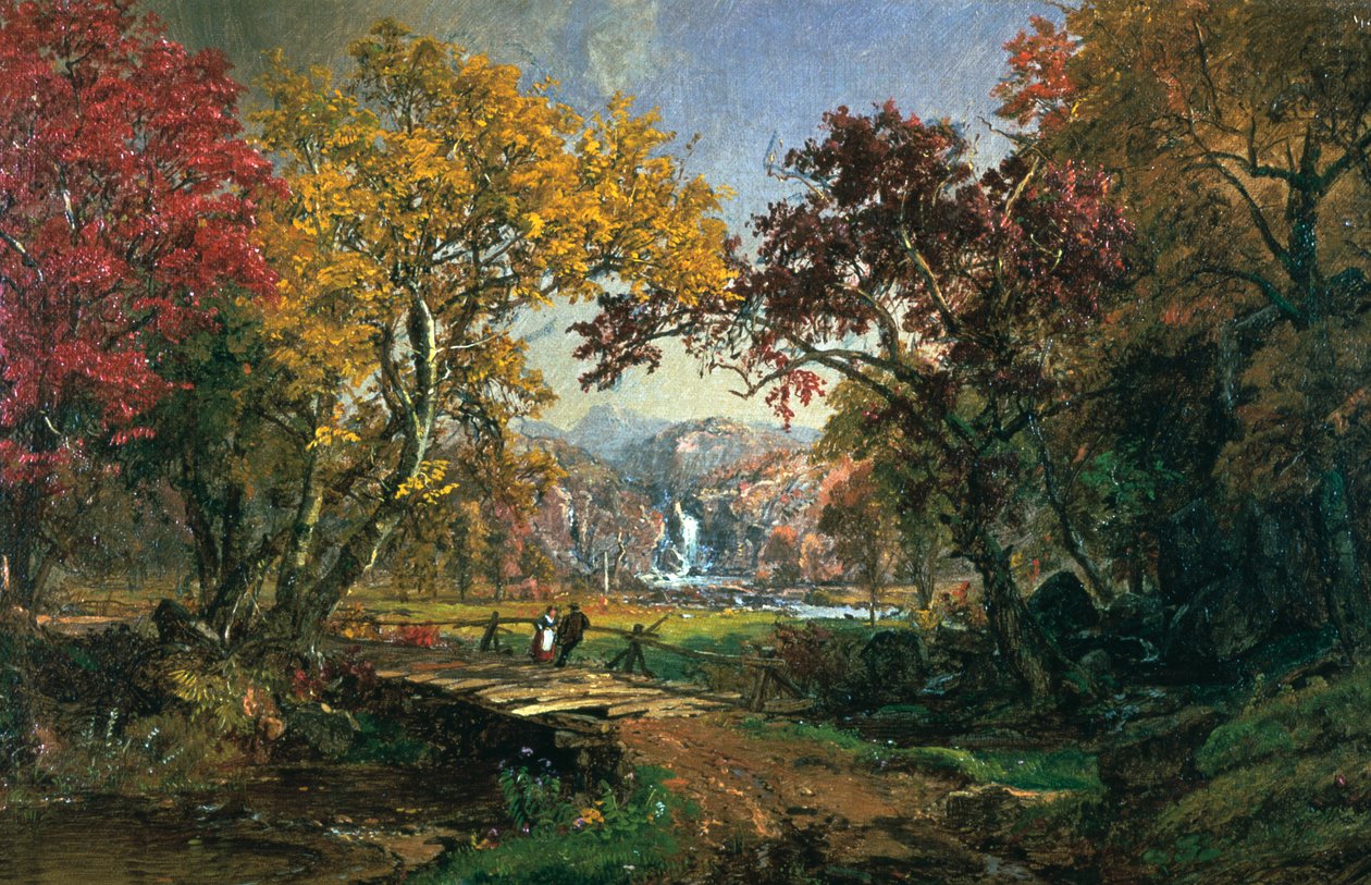 Pár na mostě, 1876 od Jasper Francis Cropsey
