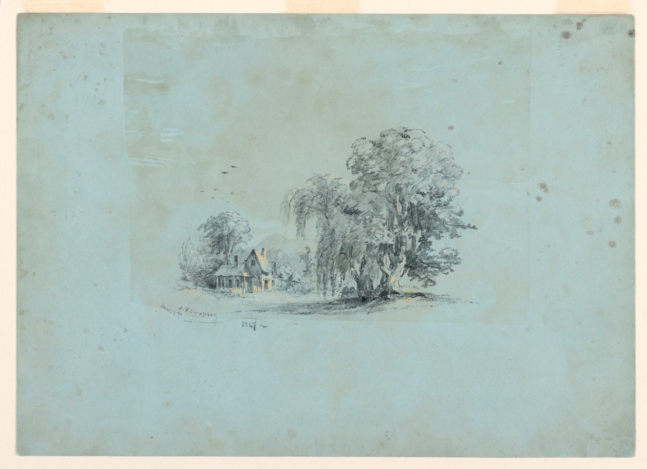 Kresba, Venkovská scéna, 1847 od Jasper Francis Cropsey