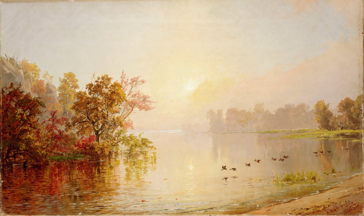 Mlžné odpoledne - podzim, 1873 od Jasper Francis Cropsey