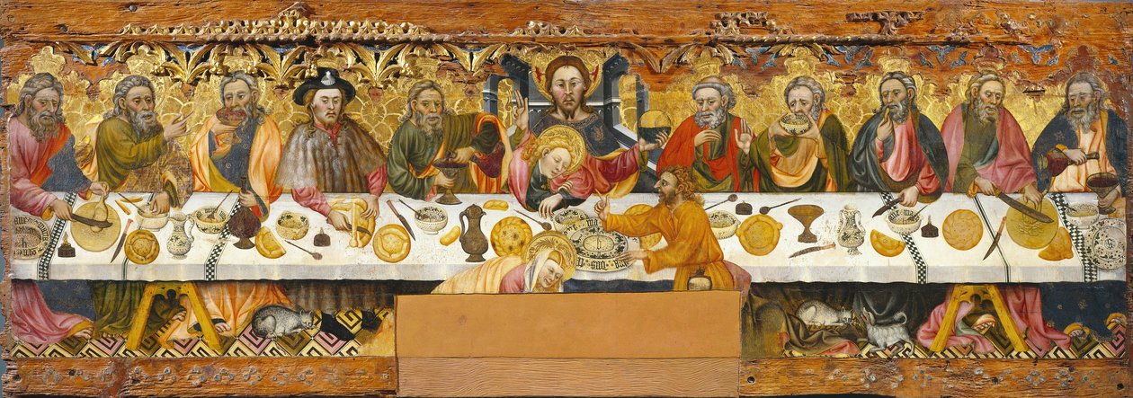 Poslední večeře, cca 1370-1400 (tempera na dřevě) od Jaume Ferrer