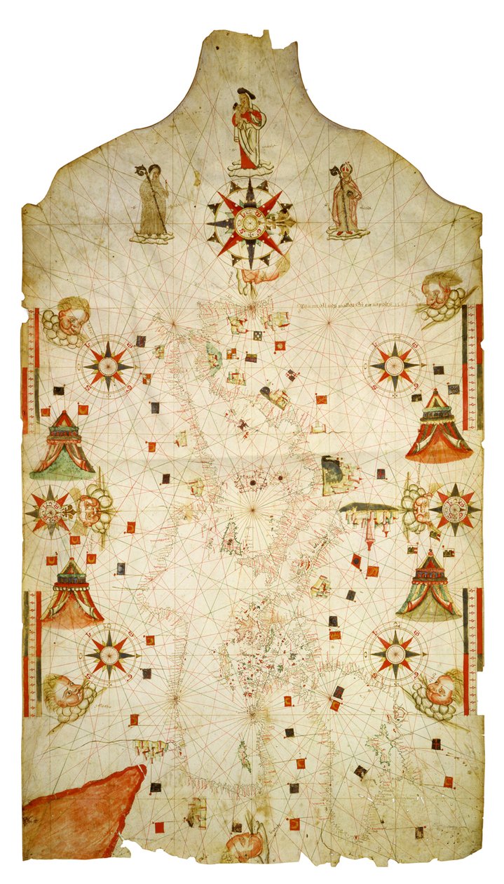 Mapa Středozemního moře a Černého moře, 1563 od Jaume Olives