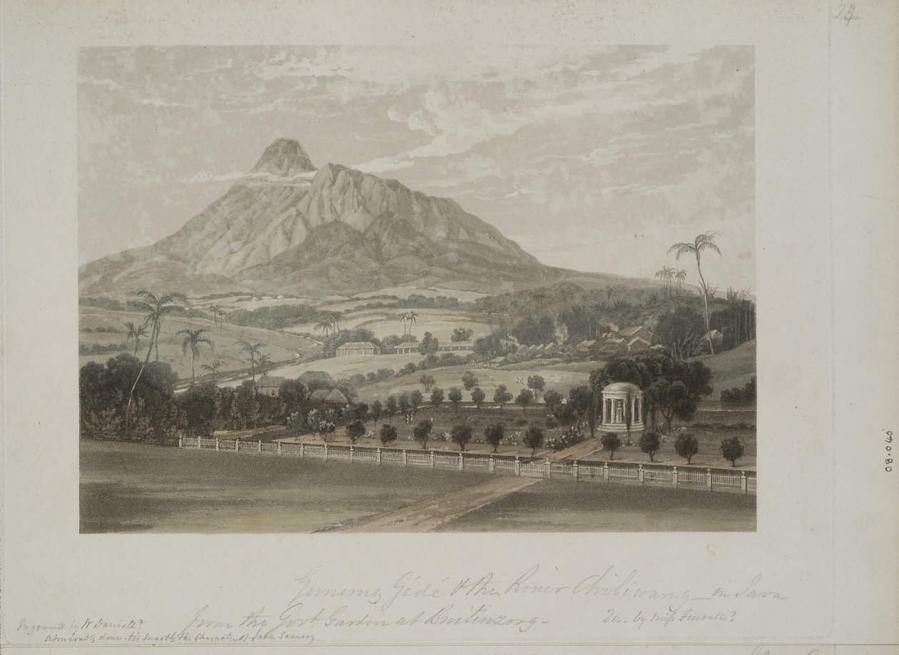 Zahrada v Buitenzorg (akvatinta) od Javanese School