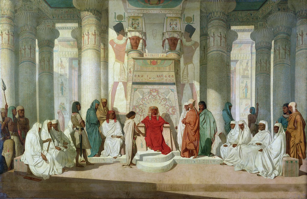 Joseph vysvětlující faraonovy sny od Jean Adrien Guignet