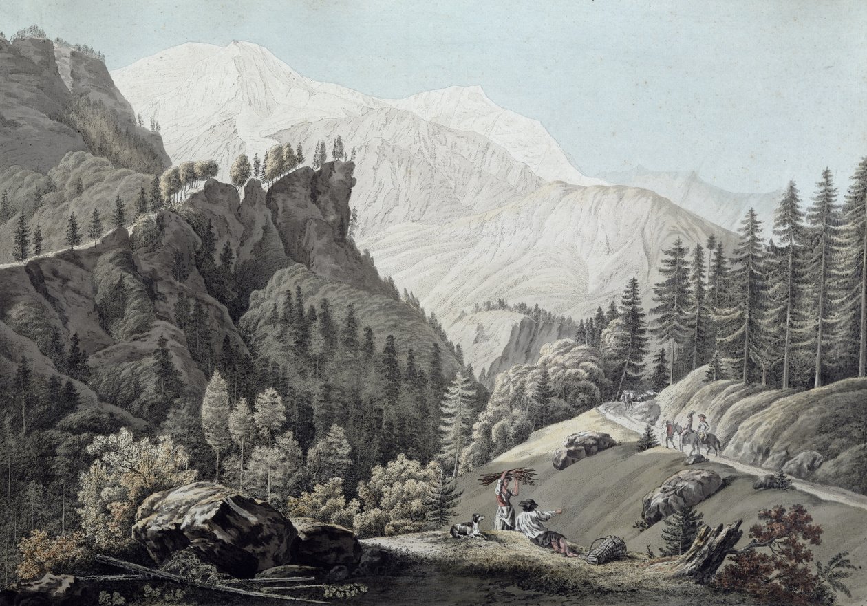 Pohled na údolí Chamonix, 1789 od Jean Antoine Linck