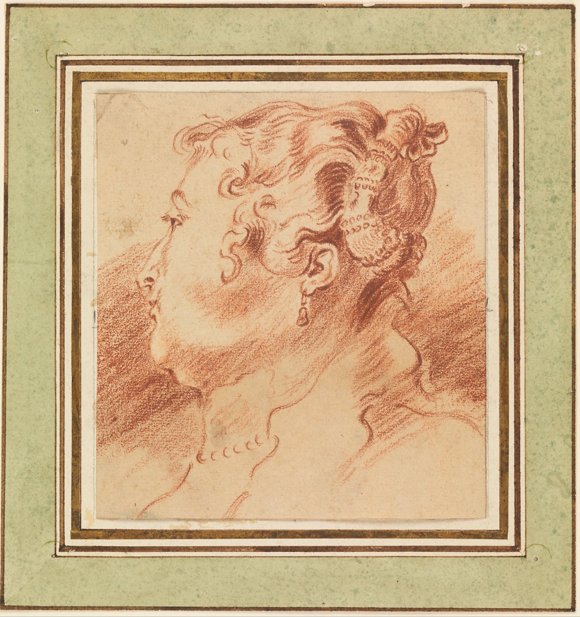 Studie Ženské hlavy od Jean Antoine Watteau