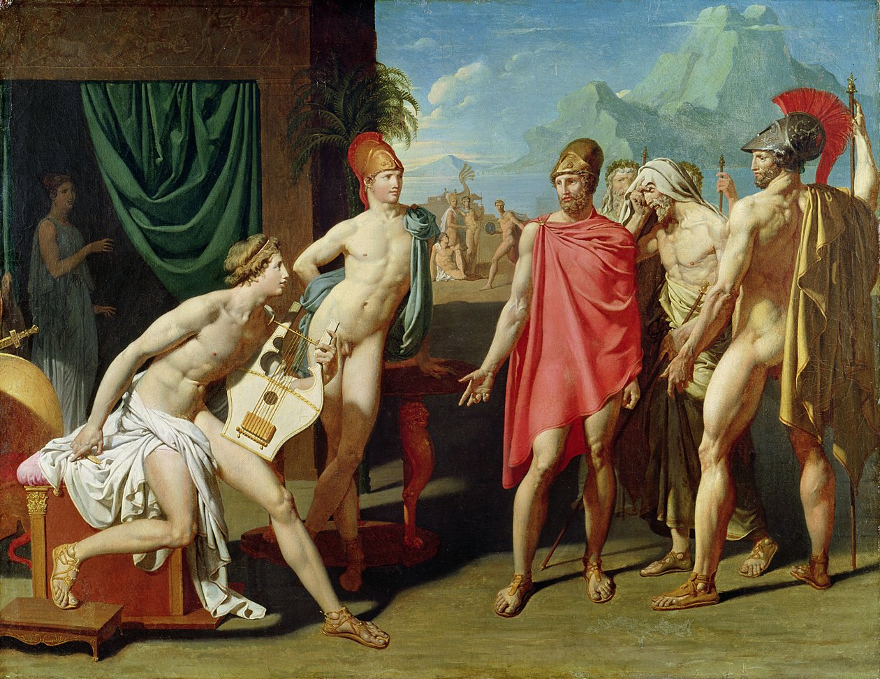 Velvyslanci vyslaní Agamemnonem, aby naléhali na Achilla k boji, 1801 od Jean Auguste Dominique Ingres