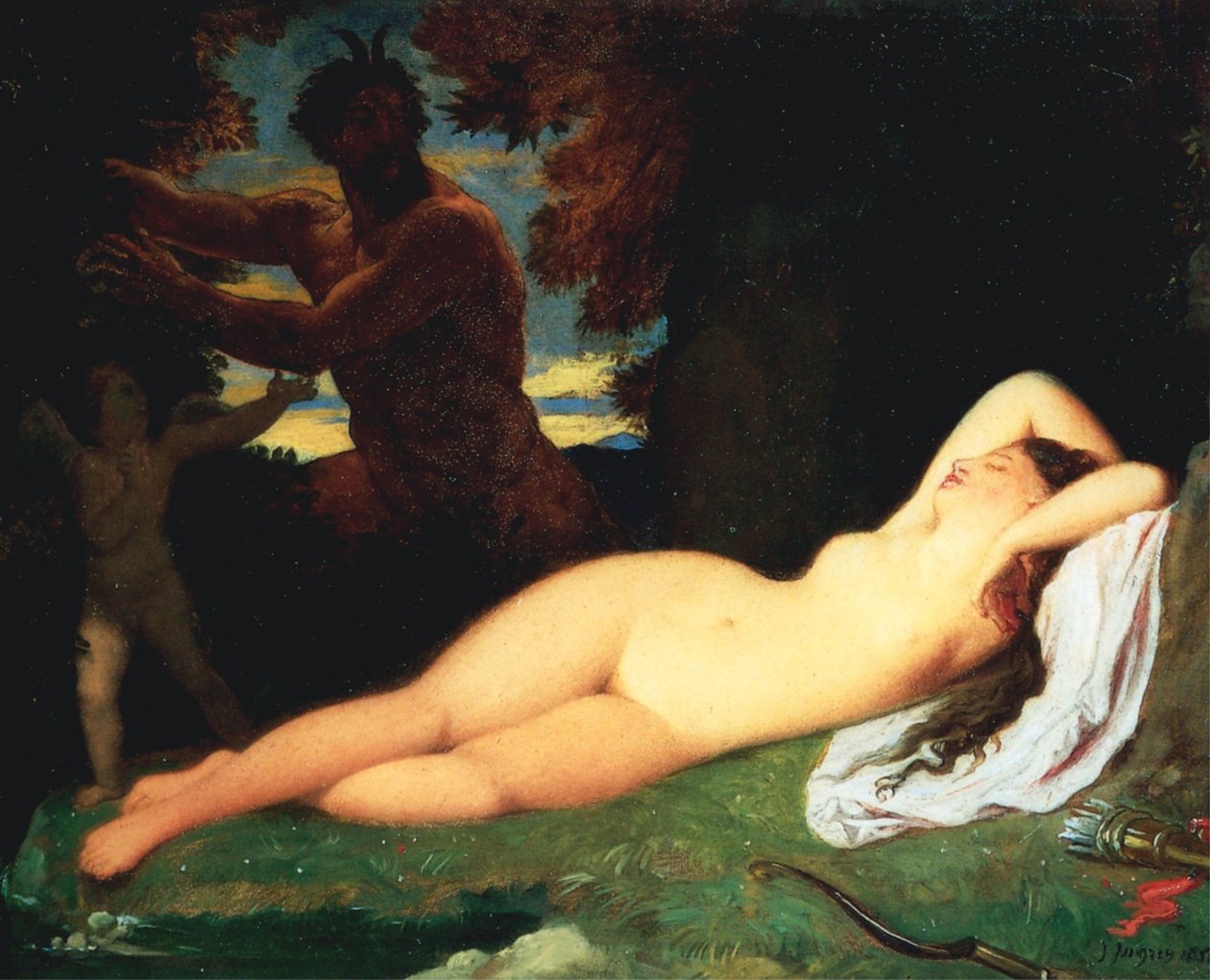 Jupiter a Antiopa od Jean Auguste Dominique Ingres