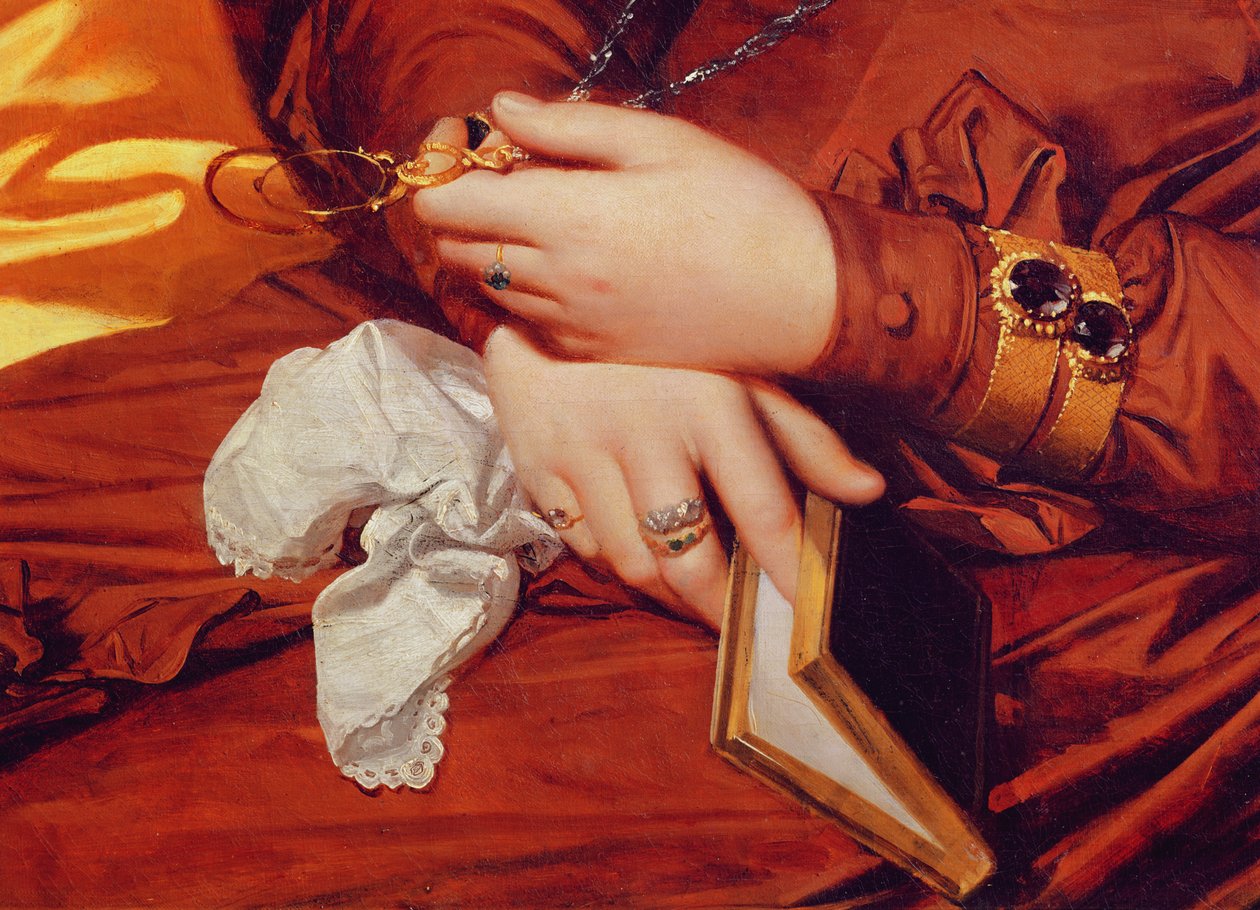 Portrét Madame Marcotte, detail jejích rukou, 1826 (detail 83538) od Jean Auguste Dominique Ingres