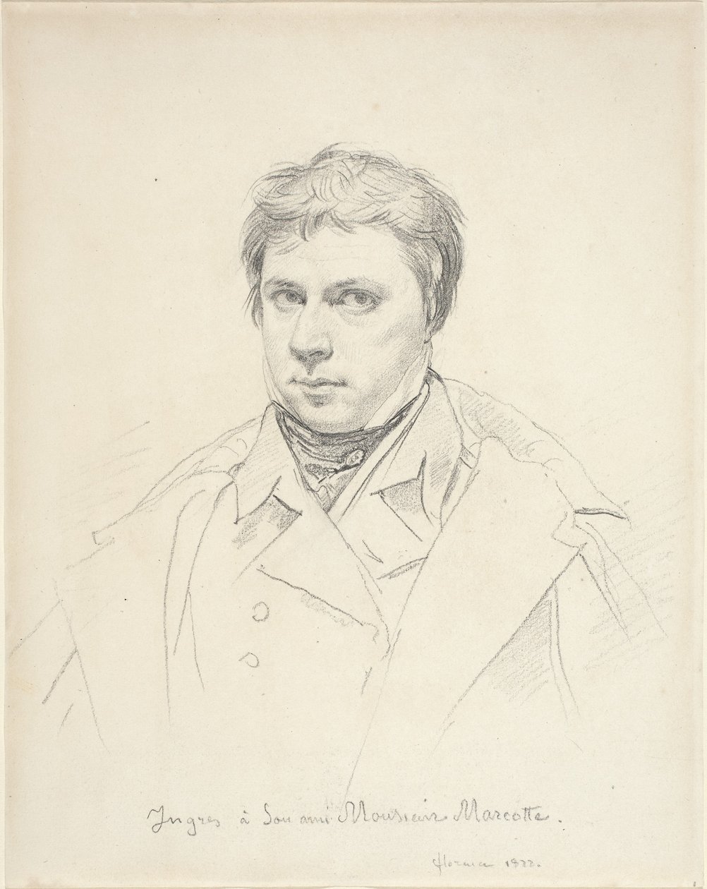 Autoportrét, 1822 (grafit na tkaném papíře, položen) od Jean Auguste Dominique Ingres
