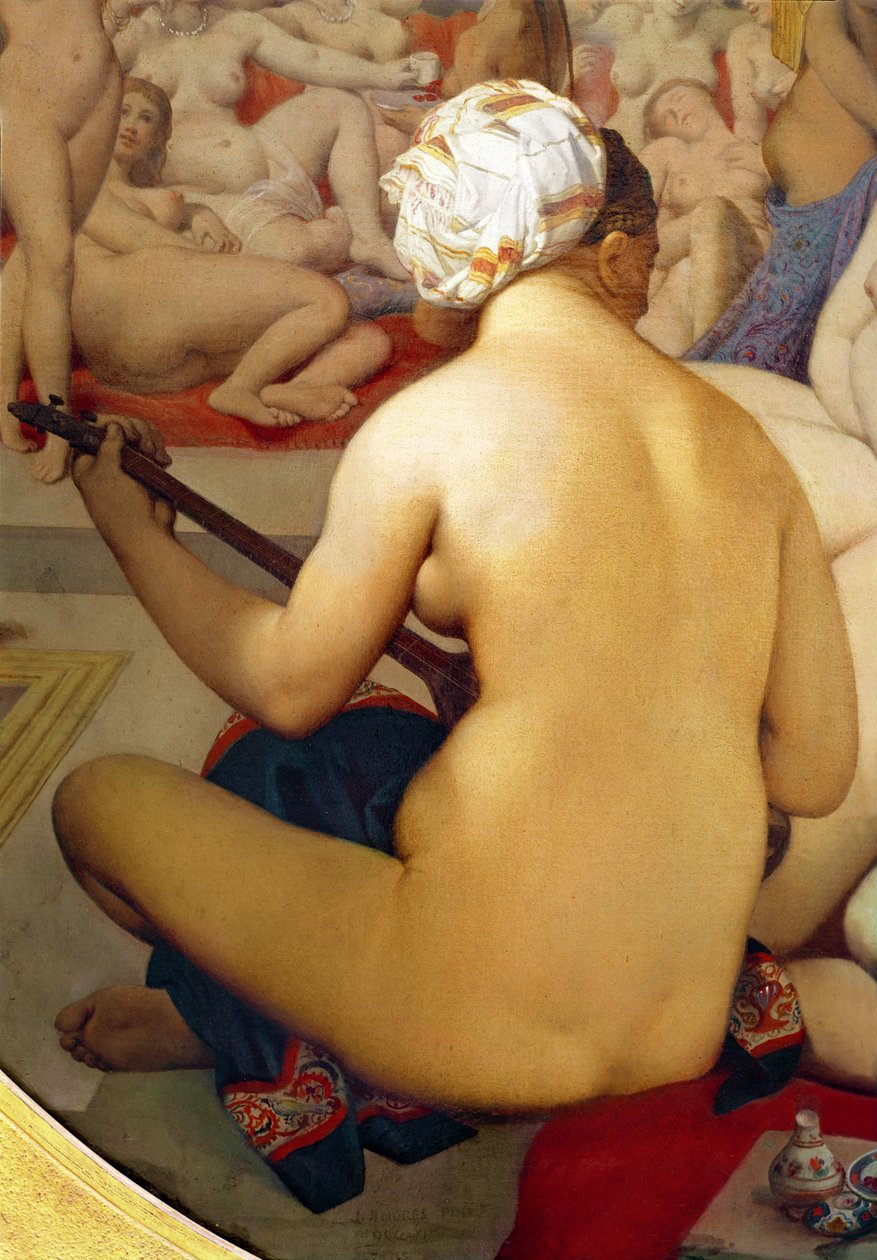 Turecké lázně, detail hudebníka, 1863 (detail 20529) od Jean Auguste Dominique Ingres