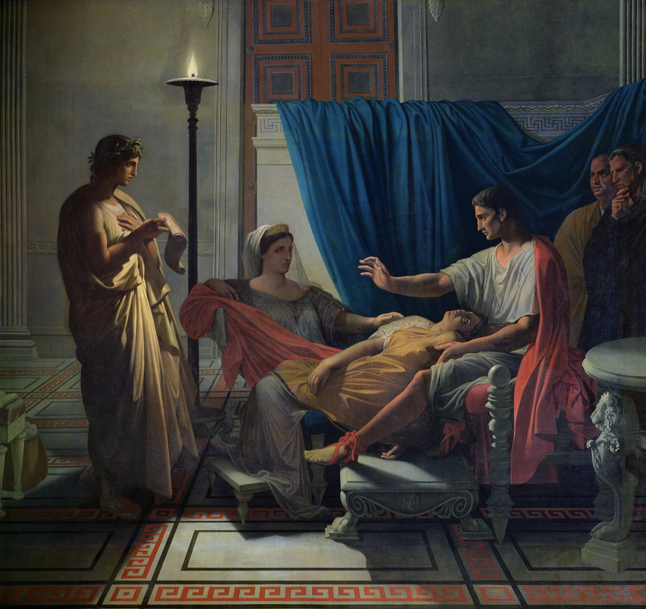 Virgil Reading the Aeneid to Livia, Octavia and Augustus, c.1812 od Jean Auguste Dominique Ingres