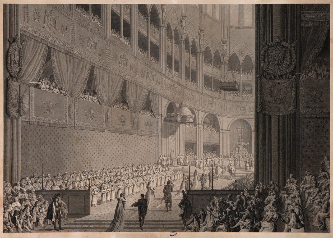 Korunovace Napoleona I. kolem roku 1805 od Jean Baptiste and Fontaine, Pierre Francois Leonard Isabey