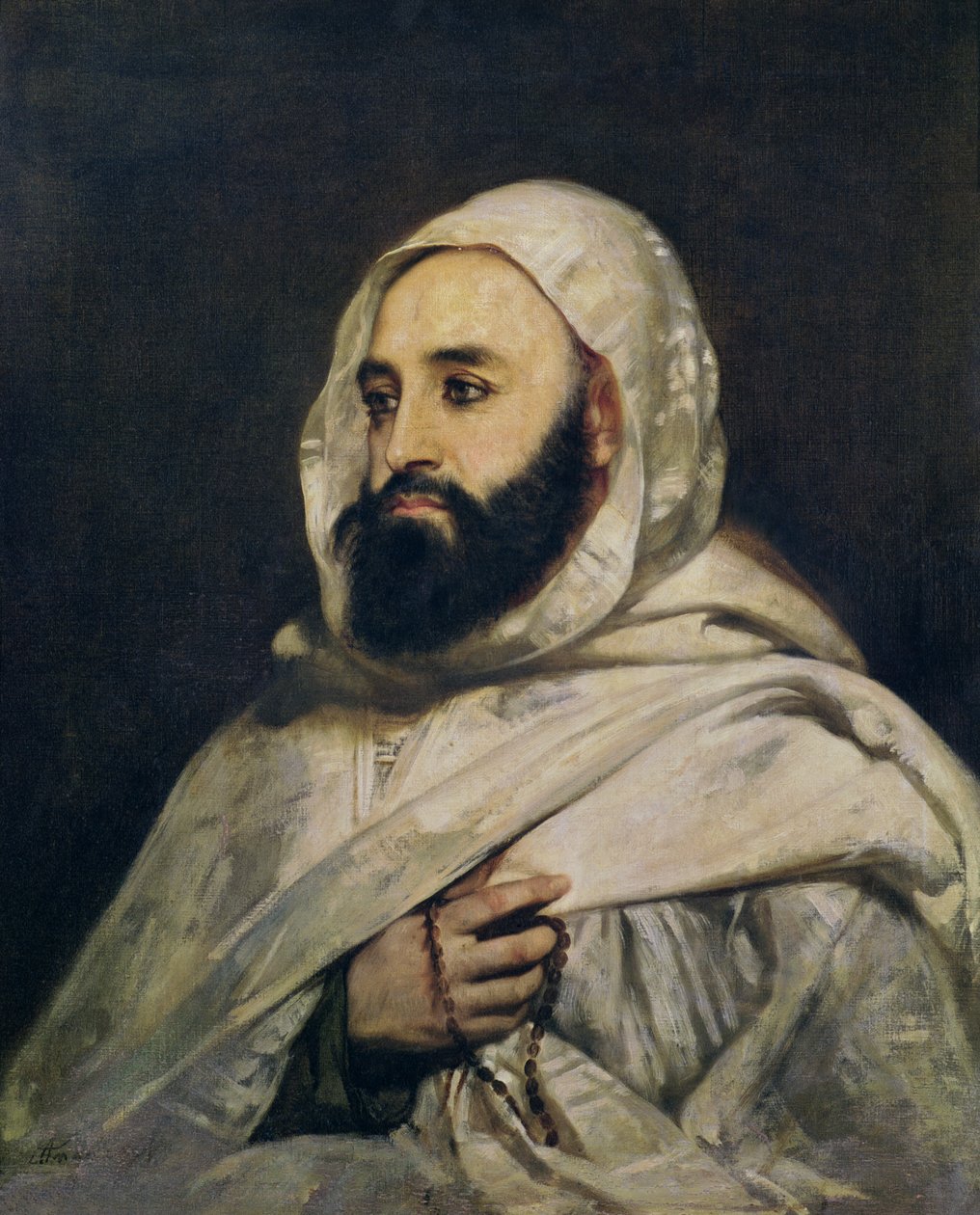Portrét F Abd al-Qadir (1808-83) od Jean Baptiste Ange Tissier