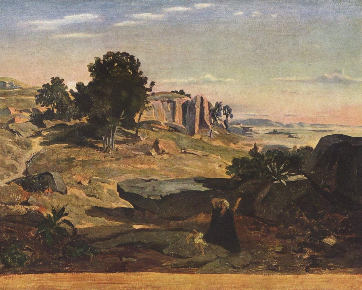 Hagar v poušti od Jean Baptiste Camille Corot