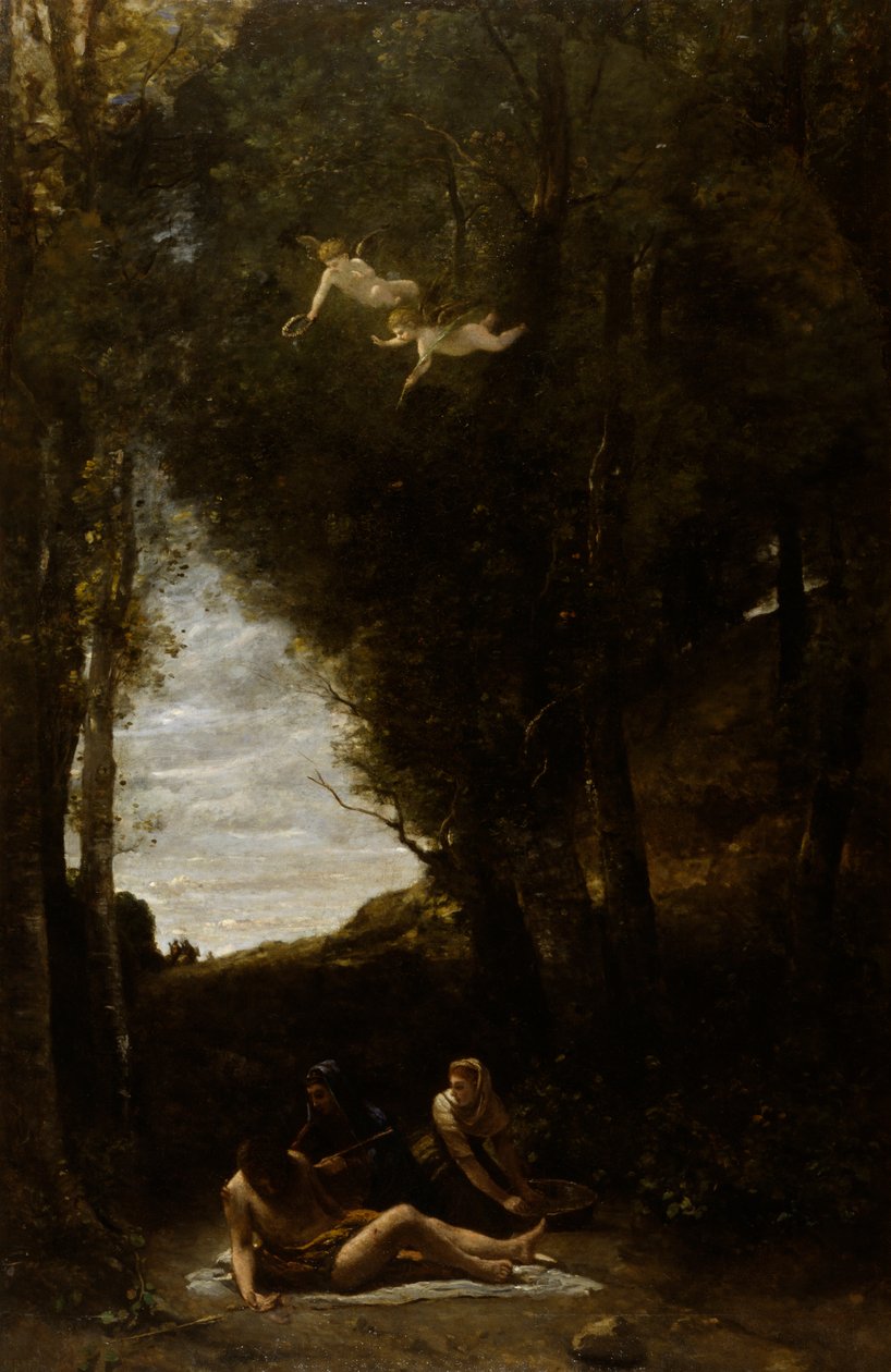 Svatý Sebastian byl posvěcen svatými ženami od Jean Baptiste Camille Corot