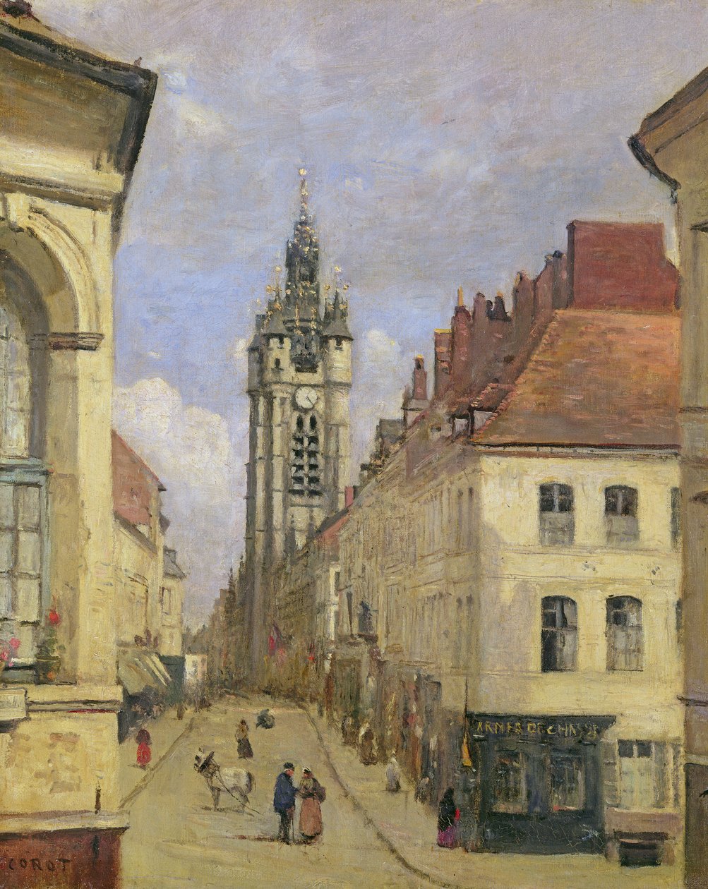Zvonice v Douai, 1871 od Jean Baptiste Camille Corot