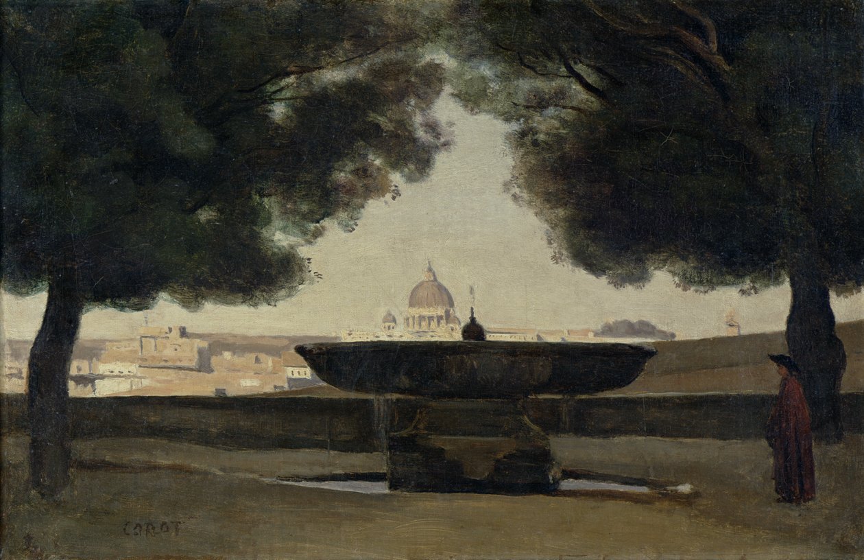 Fontána Francouzské akademie v Římě, 1826-27 od Jean Baptiste Camille Corot