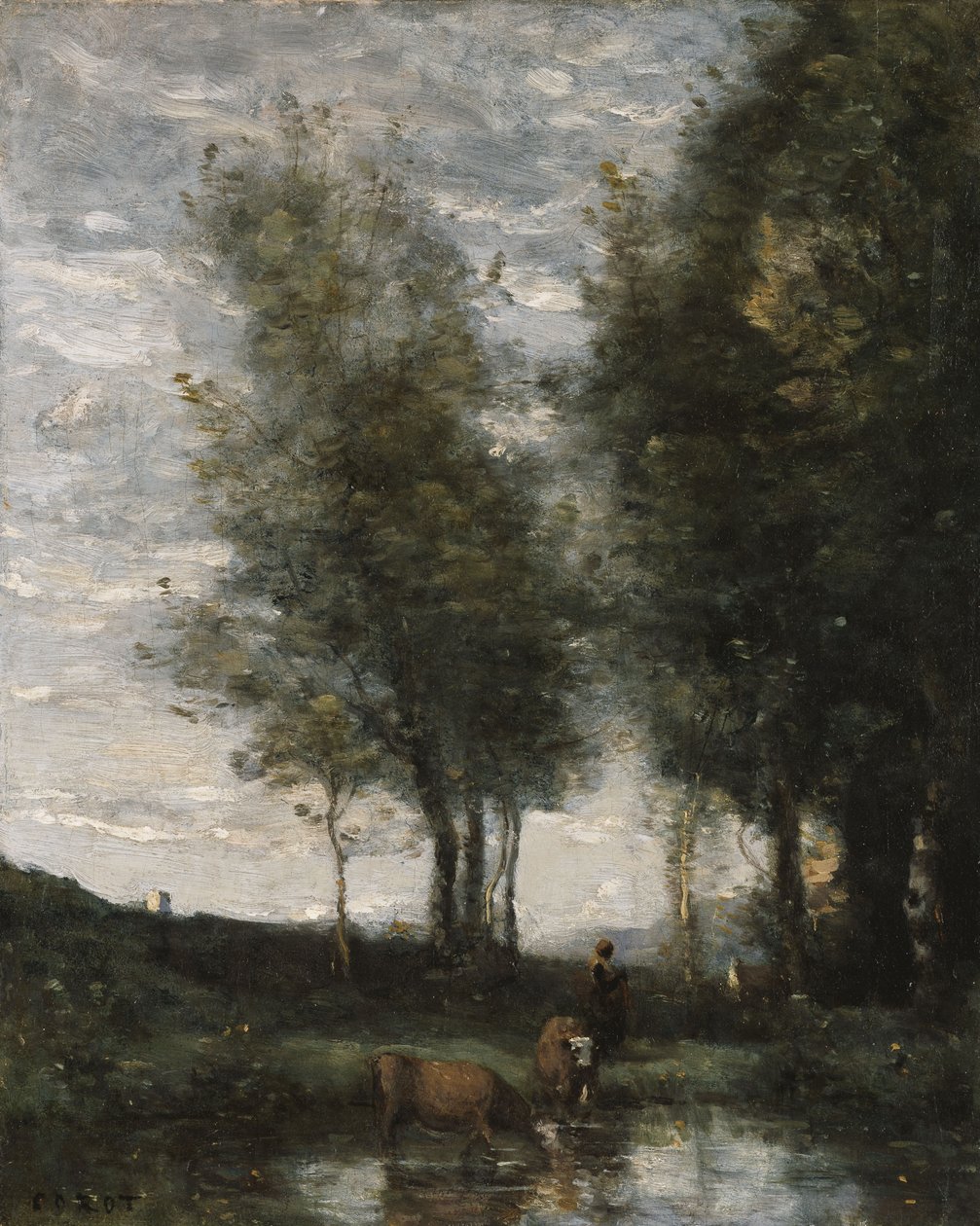 Rybník, pasáček (olej na plátně) od Jean Baptiste Camille Corot