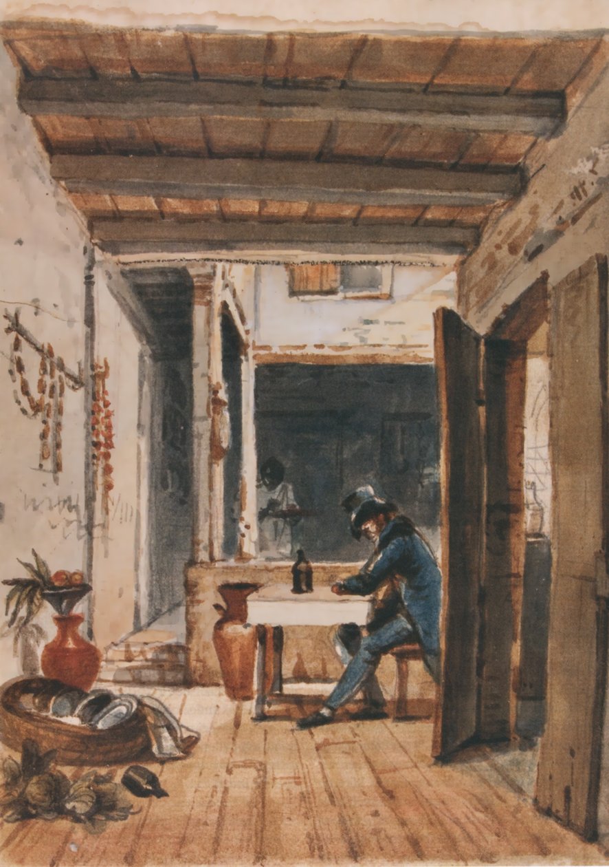 Akvarel Debret, kde se zobrazuje v hostinci od Jean Baptiste Debret