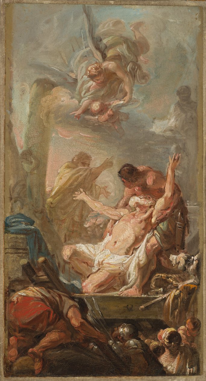 Scéna z Umučení svatého Ondřeje, 1758 od Jean Baptiste Deshays de Colleville
