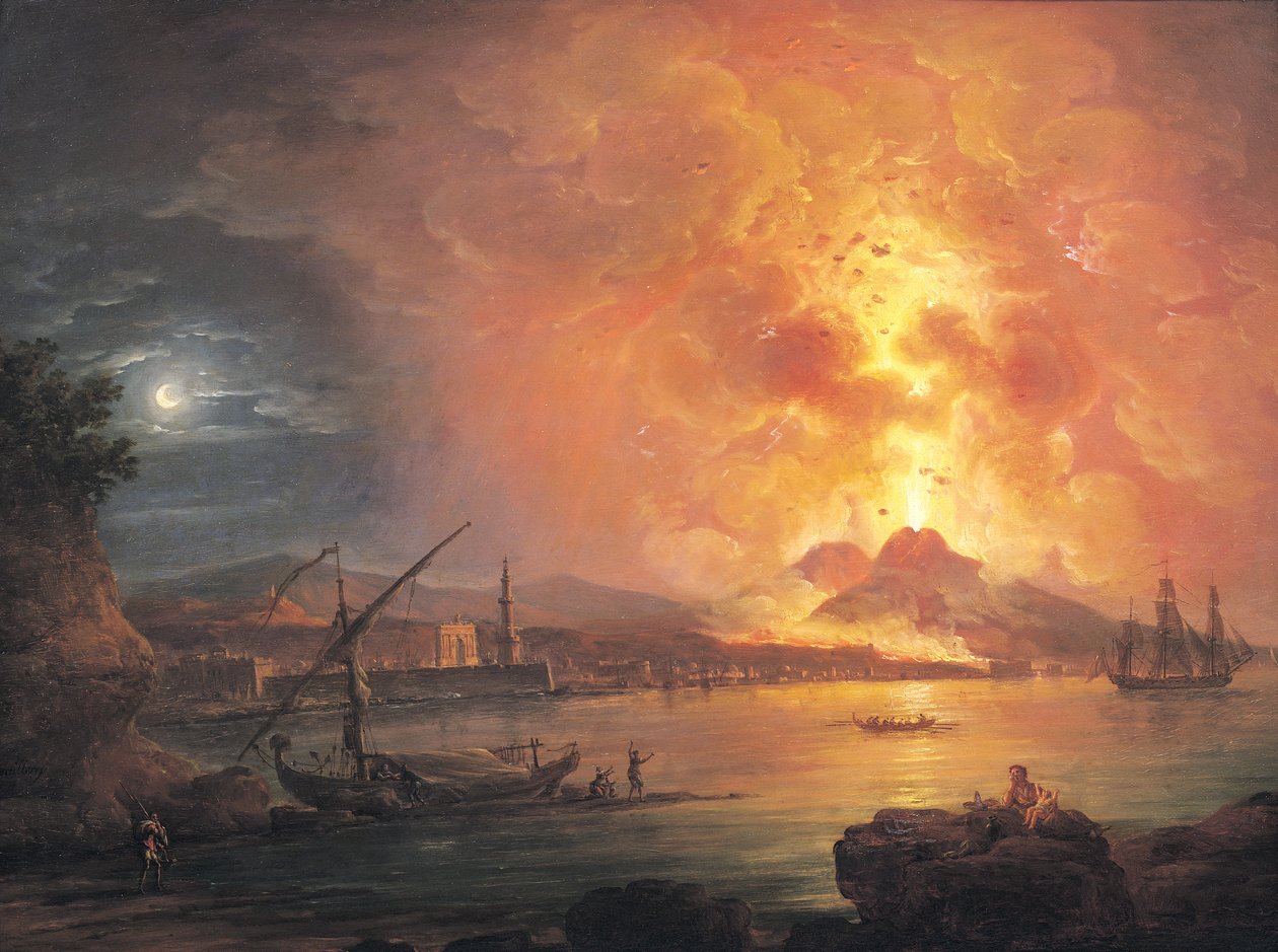 Erupce Vesuvu od Jean Baptiste Genillion