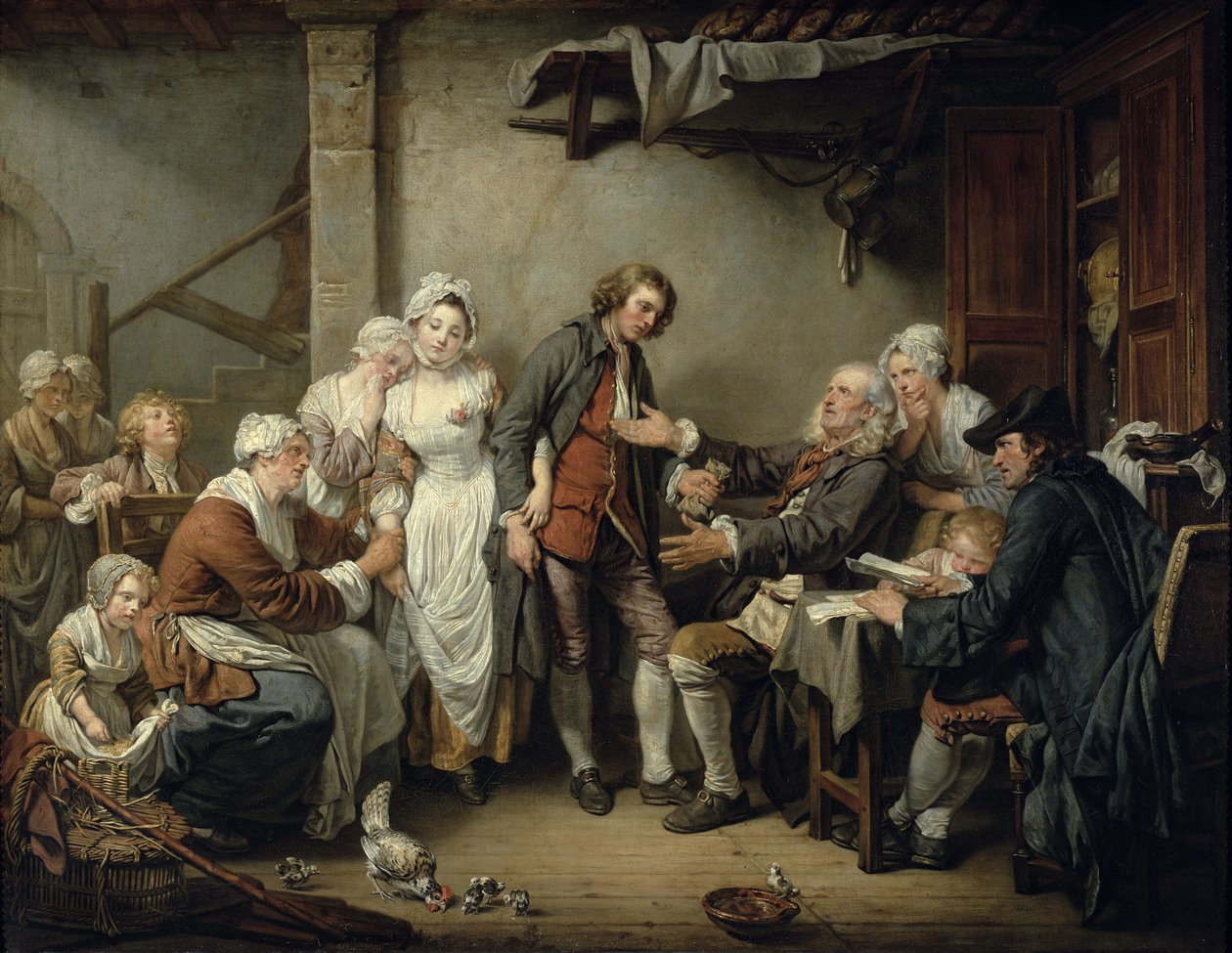 Vesnická dohoda, 1761 od Jean Baptiste Greuze