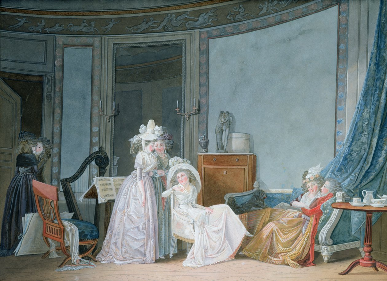 Setkání v salonu, 1790 od Jean Baptiste Mallet