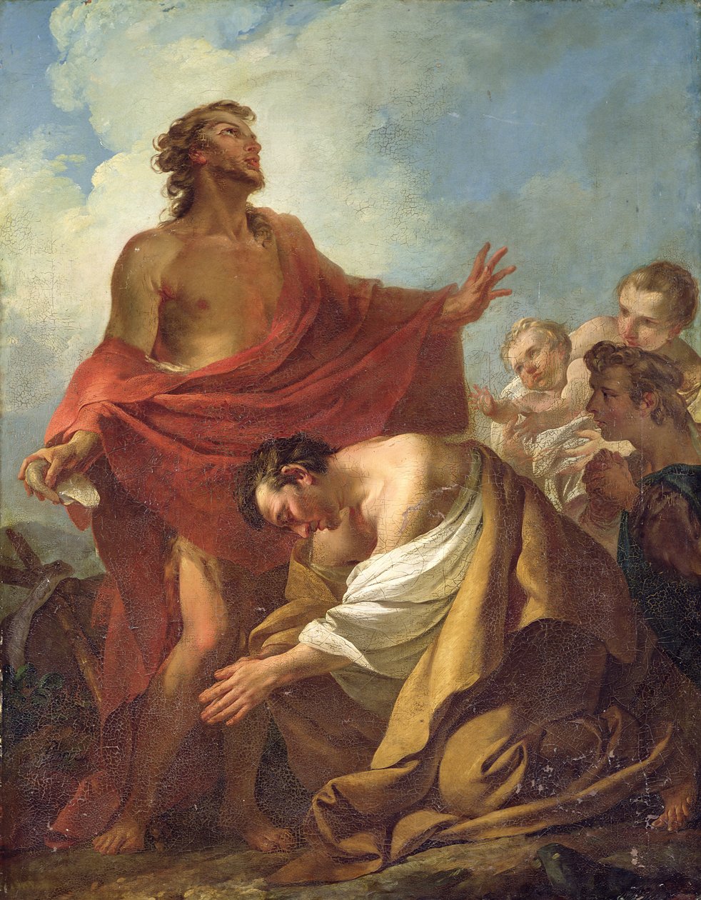 Svatý Jan Křtitel křtí Židy v poušti, 1743 od Jean Baptiste Marie Pierre