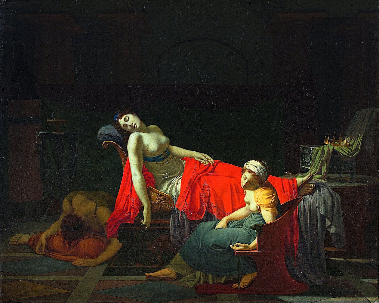 Smrt Kleopatry od Jean Baptiste Regnault