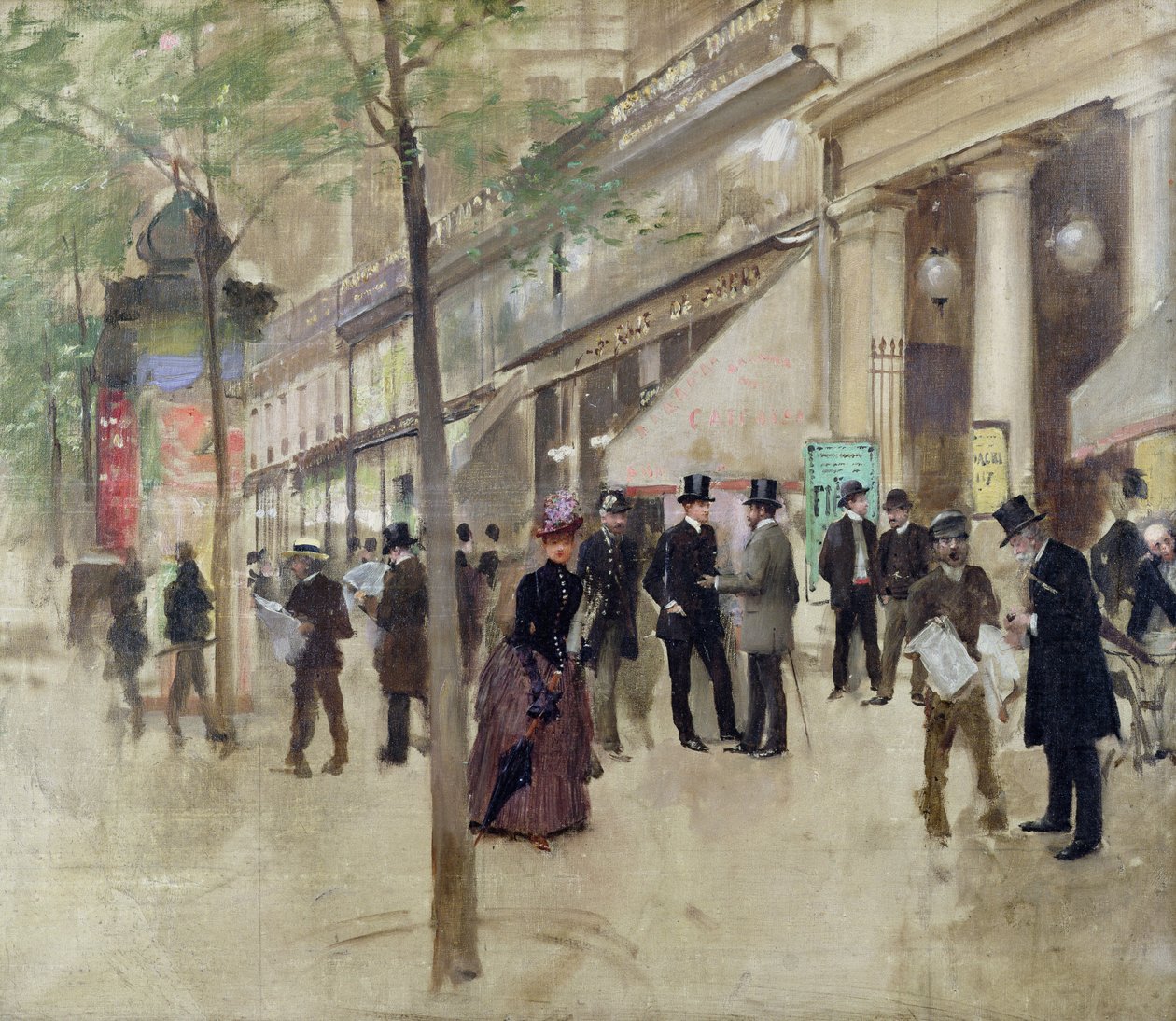 Boulevard Montmartre a divadlo des Varietes, c.1886 od Jean Beraud